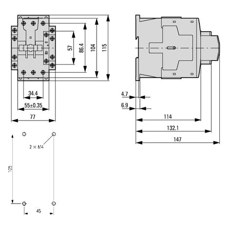 Contactor ALEA II 37kW/400V, bobina la 230Vca