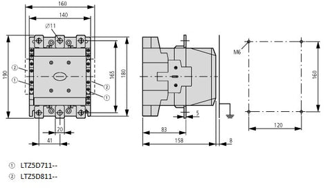 Contactor ALEA II 90kW/400V, 2 ND + 2 NÎ, bobina la 230Vca