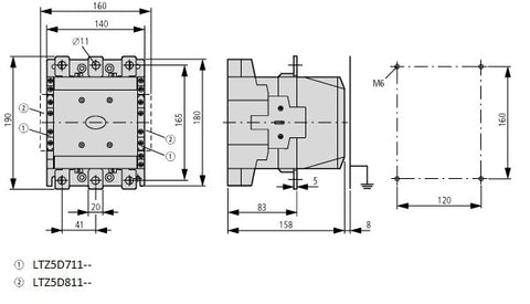 Contactor ALEA II 110kW/400V, 2 ND + 2 NÎ, bobina la 230Vca
