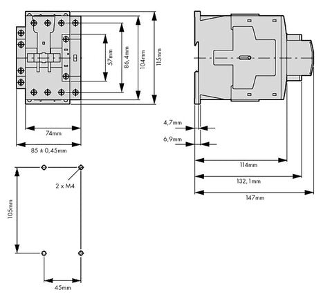Contactor ALEA II 4 poli, 63A/AC-1, bobina la 230Vca