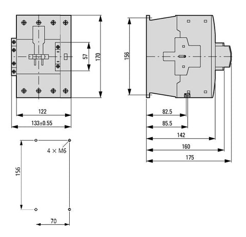 Contactor ALEA II 4 poli, 200A/AC-1, bobina la 230Vca