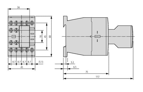 Contact auxiliar frontal pt. contactor LT măr 0-1, 3ND+1NÎ