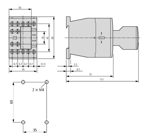 Contact auxiliar frontal pt. contactor auxiliar LTH, 2ND+2NÎ