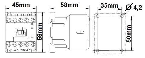 Contactor auxiliar 4ND, CUBICO, 6A, 24Vc.a.