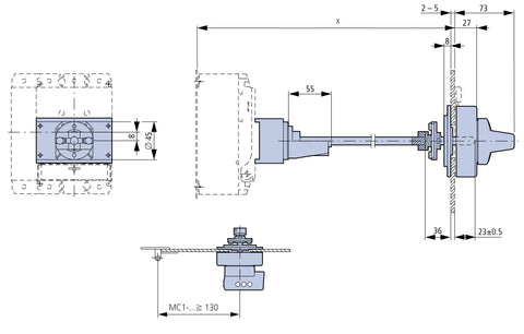 Ax prelungire 600mm MC1/2