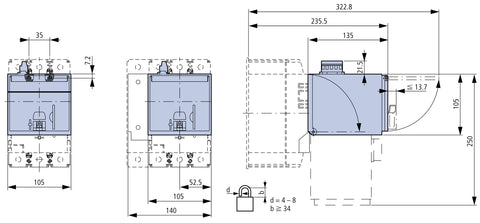 Acţionare motor, 48-60VDC, pt. MC2, sincronizabil, interbl.