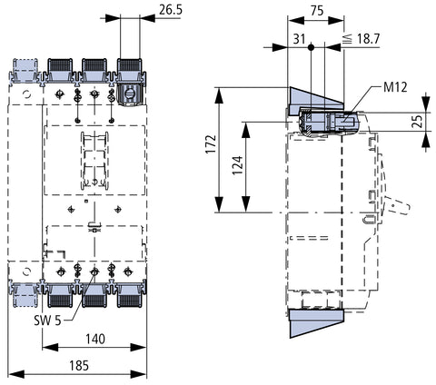 Clemă ramă pt. MC3, 4-poli, (1 set = 4 buc)