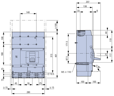 Întreruptor compact tip AE 4p 1250A 50kA