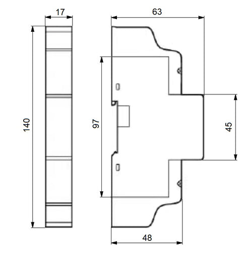 Data converter from RS-485 Modbus RTU to Modbus TCP/IP, 5VDC