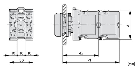 Element de contact ND, conexiune cu şurub, montaj frontal