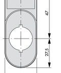 Suport placuta inscriptionare 30x75mm pt.buton dublu