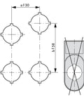 Suport placuta inscriptionare 30x75mm pt.buton dublu