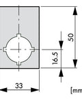 Placa atentionare buton avarie 33x50mm englez