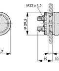 Buton comanda cu revenire galben