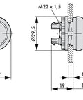 Capac lampa semnalizare inalt galben