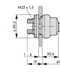 Comutator cu cheie 0-1 cu revenire 40°