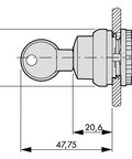 Comutator cu cheie 1-0-2 fara revenire 60°