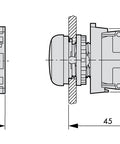Modul LED 18-30V ACDC albastru montaj frontal