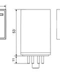 Releu broşabil, 11 pini, 3 CC, 220V c.c., 10A