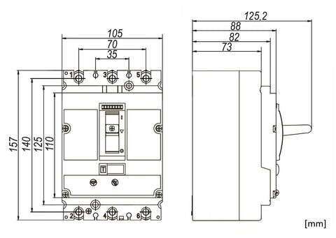 Comutator de putere MX2, 3 poli 250A