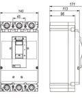 Întreruptor automat Tip ENM, 3 poli, 70kA, 630A