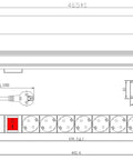 PDU 8x Schuko, 19", Comutator, 1U, cablu 2m, negru, ALU