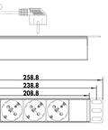 PDU 10", 3x Schuko, 1U, cablu 2m, Negru, ALU