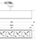 PDU 10", 4x Schuko, 1U, cablu 2m, comutator, Negru, ALU