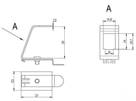 Adaptor șină DIN pt. 1 modul (SFA)(SFB), metal, ECO