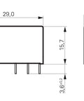 Releu RT 8A, 48Vac 2CC, pini la 5.0mm