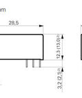 Releu 1pol 8A, 24Vcc, 1CC, 3,2mm
