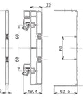 Mască frontală pt. sistem de 60mm, lungime de 0,7 m