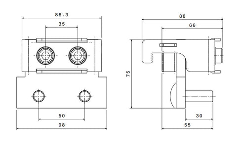 Modul conectare 4 papuci M12, fără capac