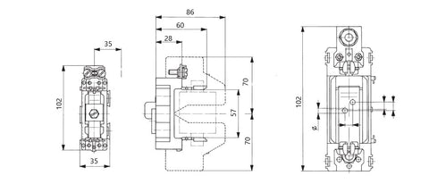 Soclu siguranta 1p NH00 160A montaj direct pe bara