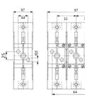 Soclu sigurante 3p NH00 160A montaj pe contrapanou