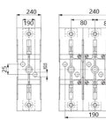Soclu sigurante NH3 3p 630A montaj pe contrapanou