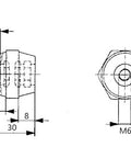 Suport electroizolant M6x30mm