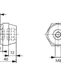 Suport electroizolant M8x40mm
