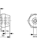 Suport electroizolant M10x50mm