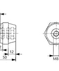 Suport electroizolant M8x50mm
