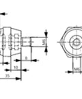 Suport electroizolant M6x35mm