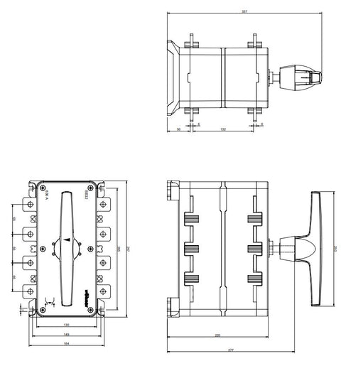 CAPUS Panel - Changeover switch 3-pole + N, 630A