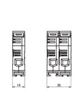 Suport portfuzibile cilindrice cu LED, 3 poli, 30A, clasa CC