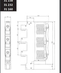 Suport portfuzibile D01 şi D02 + LED E18/63A/3P