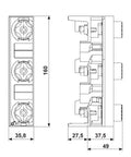 Soclu sigurante NEOZED 3p pt.sistem 60mm