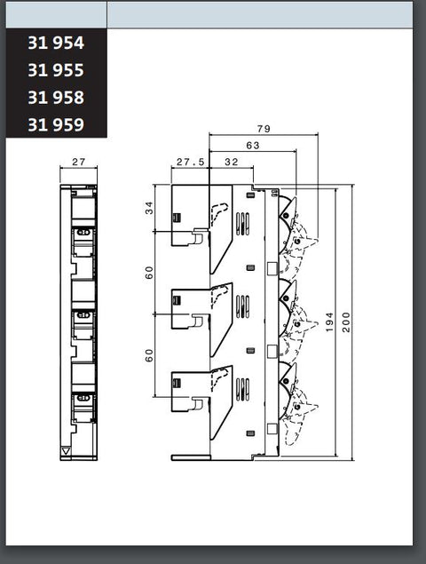Suport portfuzibile cu montaj pe bară 10x38, CEI60269-2