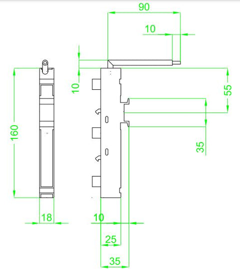 Adaptor 63A, CrossBoard®, cu conductoare de 10 mm², faza L1