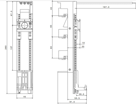 Adaptor bară pentru direct starter S00, terminale cu arc