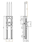 Adaptor 16A cu șină de montaj ajustabilă 45x160