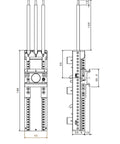 Adaptor 32A cu șină de montaj ajustabilă 45x160
